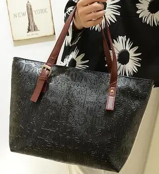 Yeni kış moda çanta Yüksek kaliteli PU deri Retro minimalist omuz çantası büyük kapasiteli Kadın çanta kabartmalı