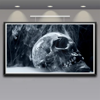 Sanat Sanat İpek Kumaş Baskı Ev Duvar Dekoru 11x20 16x29 20x36 İnç Çerçevesiz Ücretsiz Kargo Resim Poster Duman Kafatası