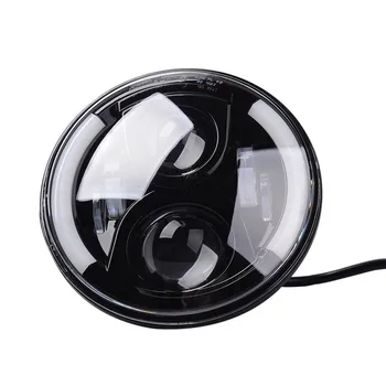 12 V E 7 İnç Yuvarlak Lens Projektör Far H4 Araba Işık 2 Adet LED