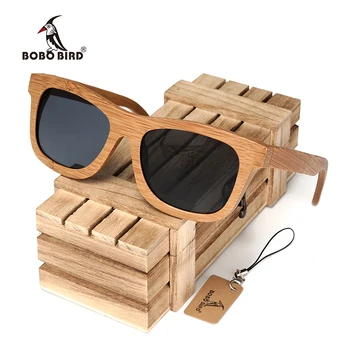 Ahşap güneş Gözlüğü Bambu BOBO KUŞ Vintage Polarize Lens Ayna Kaplama Ahşap Kutu içinde spor gözlük Gözlük el Yapımı