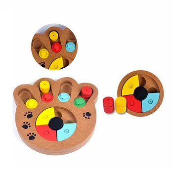 Kemik Köpek Pençe Etkileşimli Tahta Oyuncaklar Köpek Maması Besleyici Pençe Kemik Tasarım Eğitim Köpek Puzzle Oyuncaklar ZEKA Eğitimi Oyun Plaka Şekli
