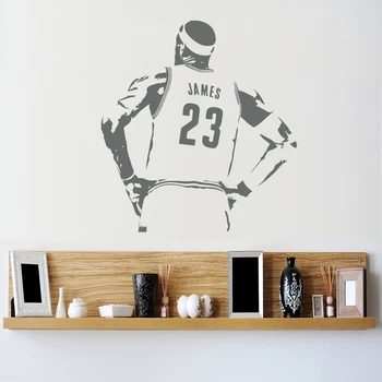 Nakliye çocuk odası için 2016 Yeni tasarım NBA James Duvar Sticker Vinil DİY ev dekorasyonu basketbolcu Çıkartmaları Spor Star ücretsiz