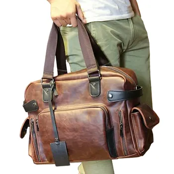 Erkekler Çılgın At Deri Seyahat Çantaları Lüks Stil Erkek Messenger Çanta Retro Büyük Kapasiteli Erkek Çanta Moda omuz Çantası