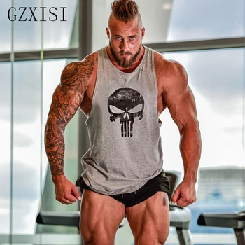 Fitness Erkekler HAYVAN egzersiz Tank Top Vücut geliştirme Yeni Üstler giyim baskı Yelek Stringer spor Fanila
