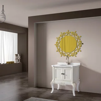 Sıcak Akrilik 3d Duvar Çıkartmaları Büyük Ayna Sticker Vintage Ev Dekorasyonu Vinilos Paredes Diy Modern Duvar Sanatı