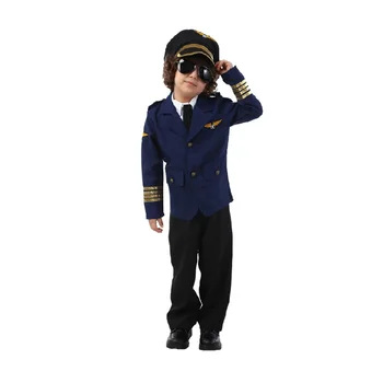 Cadılar Bayramı Kostüm Çocuk Giyim Pilot Üniforması Yüksek Kalite Sıcak Satış Polis Oyun Yeni Yıl Partisi Rolü Masquerade