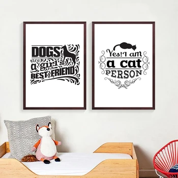 Aşk Köpek Ve Kedi Resim Ev Dekorasyon , Kedi Baskı Poster duvar resimleri Köpek