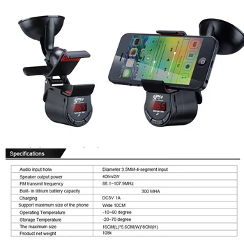 7 iPhone 4S 5 5S 5C 6 6 SE Plus Samsung Huawei Mp3 GPS Hoparlör İçin BTOD Araç Tutucu Şarj Cihazı FM Verici Ses eller ser Standı