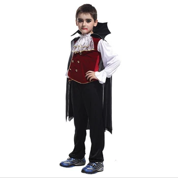Ücretsiz kargo!!Cosplay için yakışıklı ve havalı Kont vampir Cadılar Bayramı kostümleri kostüm karnaval çocuk BALO elbisesi