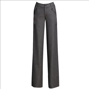 Ofis İçin S-3Xl Artı Boyutu Kadınlar Düz Pantolon W1302 Kadın Pantolon Yün Kalınlaştırmak Sonbahar Ve Kış Pantolon Moda