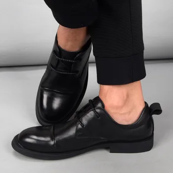 Sonbahar kış erkek deri rahat ayakkabılar nefes alabilen moda ayakkabı erkek ayakkabıları düz İngiliz retro erkek ayakkabı