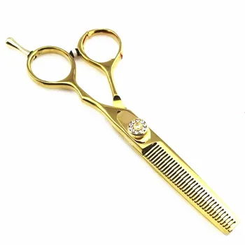6 profesyonel ve 5.5 inç Almanya 440 altın inceltme kuaför makyaj kesme makası set makas kuaförlük saç kesme makası