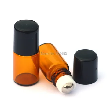 Uçucu Yağlar Rulo Parfüm Mini Silindir Şişe Cam Şişe 1 adet 2 mL Amber Doldurulabilir Rulo Hızlı Kargo