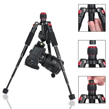 Taşınabilir Alüminyum Mini Ballhead ile Canon Nikon Sony A7 A6500 A7Rİİ /GH5 DSLR fotoğraf Makinesi için Kompakt Masaüstü Masa Tripod Tripod