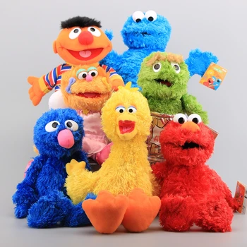 CM 7 Karakter Susam Sokağı El Kuklası Peluş Oyuncaklar Elmo Kurabiye Canavarı Ernie Big Bird, Grover Çocuk Yumuşak Oyuncak Bebek 21-40