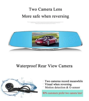 4.3 İnç Dikiz Aynası Araba DVR NovatekCar Kamera Dikiz Aynası Otomatik gece 1080P full HD çift lens dash DVR vizyon