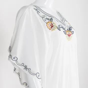Müslüman kadınlar Uzun kollu Elbise maxi Dubai çarşafımın jalabiya İslam kadın giyim elbise kaftan Fas Batwing embroidey elbise