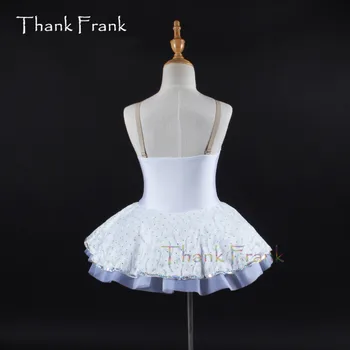 C378 Teşekkür Frank Payet Dantelli Kaşkorse Bale Tutu Elbise Kızlar Yetişkin Beyaz V Yaka Dans Kostüm