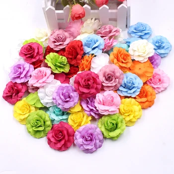10 adet/lot Mini Yapay İpek Çiçek baş Düğün Ev Dekorasyon DİY Garland Albüm Hediye Kutusu Zanaat Sahte Çiçek Gül