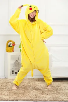 Cebinizde Canavar Pikachu unisex pazen Pijama yetişkin hayvan Pijama cosplay sevimli İkizler Pijama Sabahlık