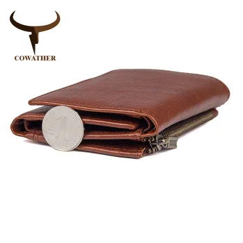 COWATHER erkek üst cüzdanı inek erkekler için antimanyetik cüzdan çanta hakiki deri, yüksek kaliteli erkek moda burse 8187 çantalar
