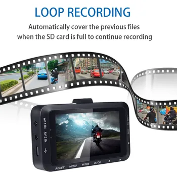 Fodsports 3 İnç DV168 Motosiklet Motosiklet DVR Video Kaydedici Çift Dush Lens Kameralar Cam Gece Görüş Motosiklet Kamera Dash