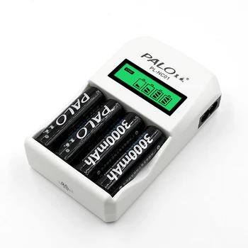 PALO NC01 4 bağımsız şarj Yuvası AA / AAA 1.2 Volt Li-Ion Piller için Akıllı Pil Şarj Cihazı LCD Ekran