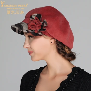 Charles Perra Kadın Şapka Sonbahar Kış YENİ 2018 Yün Şapka Sıcak Rahat Bere Tüm Macth Zarif Bayan Moda 3210 Caps