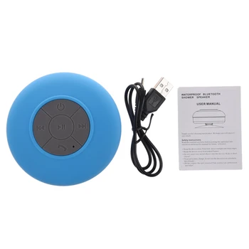 (Mavi)Taşınabilir Taşınabilir Araç Banyo Handsfree Kablosuz Bluetooth Hoparlör