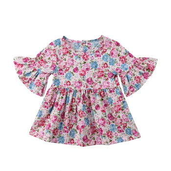 İNGİLTERE Hisse senedi Toddler Bebek Kız Çocuk Yaz Elbise Çiçek Parti Elbise Elbise Sundress