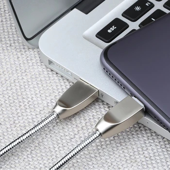 1m Samsung Ücretini Huawei P9 Onur 8 verme kapasitesi 3 LG Şarj USB Tipi İçin Sindvor Metal USB B Kablo Hızlı Şarj Cihazı-C Veri Kablosu Tel