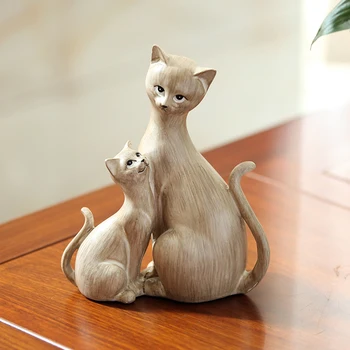 Stil 2 Şık Sevimli Kedi Yaratıcı Kişilik Reçine Kedi Süsler Heykeli Yapay en İyi Hediye Noel Anneler Günü Heykelcik