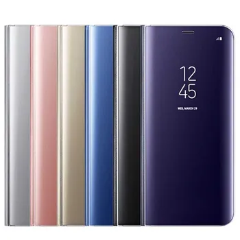 Galaxy S 8 S8Plus Clear View Akıllı Kapak için Samsung Galaxy Not İçin lüks Ayna Flip Telefon Kapak 8 Durumda S6'yı S7 edge Kılıf