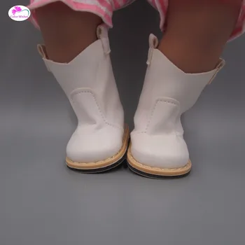 7.5 cm Beyaz deri 43cm Doğan Bebek Zapf Bebek Aksesuarları mini bebek ayakkabıları oyuncak için Siyam elbise çizmeler