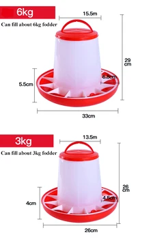 1KG 3KG 6KG Kova Tavuk Ördek Kaz Yem Varil Kuş Otomatik Besleme Kupası Aracı Tam Modelleri Tarım Daha fazla Seçenek