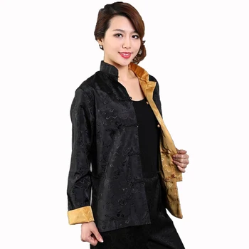 İki yan giymek Çin geleneği Kadın Ceket Gömlek MN0096-1 XXXL S