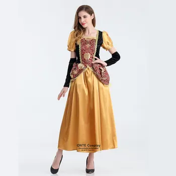 Peri Masalı Cosplay Kostümleri Cadılar Bayramı Partisi için Uzun Elbiseler Sarayı Prenses Elbise Kadın Süslü Elbise Külkedisi