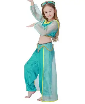 Parti oyunu rol kostüm Cadılar Bayramı Prenses jasmine kostüm Alaaddin'in Prenses cosplay çocuk kız Oryantal dans elbise