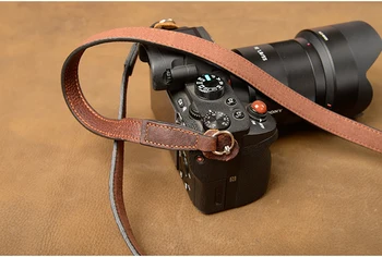Canon İçin AYdgcam Marka el Yapımı Hakiki Deri Kamera Kayışı Kamera Omuz Askı Kayışı Nikon Sony FUJİ Fujifilm, Leica Pentax