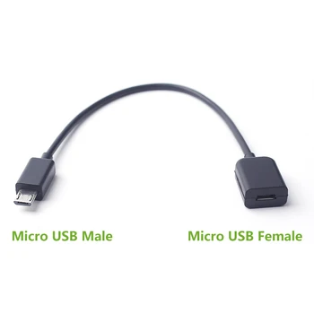 PRO-Klavye Fare USB Dişi M/F kapıların dışına Uzatma Kablosu data sync Extender Cabo için en İyi Mikro USB 5Pin Erkek 20CM Flash