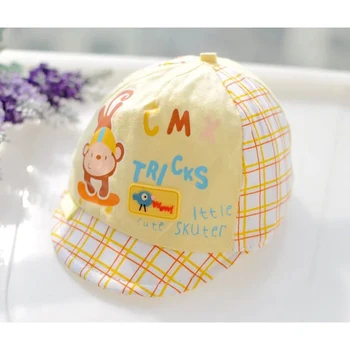 Pamuk Yeni Doğan Bebek Şapka Bebek Erkek Moda Beyzbol Şapkası Kap Bebek Karakter Kasketleri Kız Yaz Bebek Şapka Bebek Giyim Sevimli