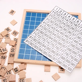 1-100 Montessori Eğitim Ahşap Oyuncak Bilişsel Matematik Oyuncak Logaritma Sürümü Çocuk Erken Öğrenme Hediye Öğretim Haneli