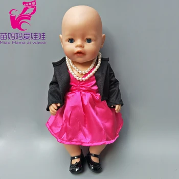 43cm yeni Doğan Bebek zapf için 18 inç Bebek elbise Parti elbise + Ceket armut kolye set giyim elbise bebek