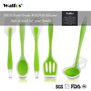 WALFOS gıda sınıfı silikon Pişirme araçları aksesuarlar Isıya Dayanıklı mutfak Malzemesi yapışmaz spatula turner kepçe kaşık Seti