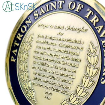 1-10 Yeni Mesih madeni para koleksiyon St. Christopher gezginler madalya token Amin azizi hediye sikke meydan Bizi Korumak