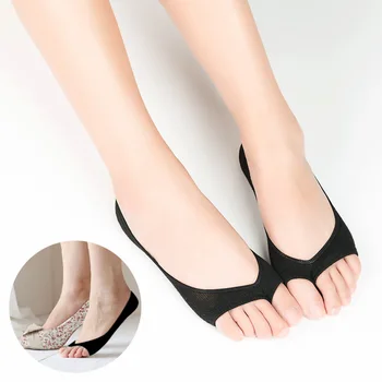 1 Çift/Lot 2017 Yaz Kadın Pamuk Ayak Yoga Çorap Görünmezlik Anti Terlik Çorap Bambu Lif Çorap Balık Ağzı Kapalı Anti Skid