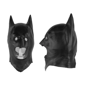 Halloween Ortalama Cosplay Siyah Lateks Tam Yüz Yetişkin Batman Cadılar Bayramı Noel Partisi İçin Erkek Lastik Kostüm Maske Cool Maskesi