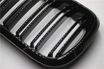 2 ADET X5 X5 ABS Çift Çıta M Amblemi Parlak Siyah 2016 BMW F15 F16 Tampon için Ön Böbrek Izgara Uygun Izgara Çerçeveli