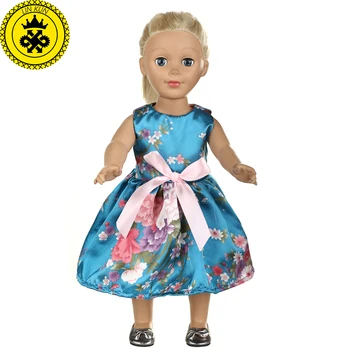 18 inç Amerikan Kız Bebek Giysileri 10 Renkler Prenses Elbise Bebek Elbise T528 Aksesuarları Bebek