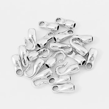 4 mm Yuvarlak Deri Kordon Bilezik İçin 10 adet Moda Takı Antika Gümüş Kolay Kanca Toka Jewlery Aksesuarları Bulgular Bileklik